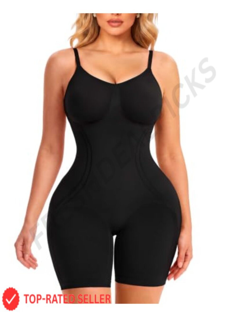 Seamless Tummy Control Shapewear Bodysuit Adjustable Straps Thigh Slimming